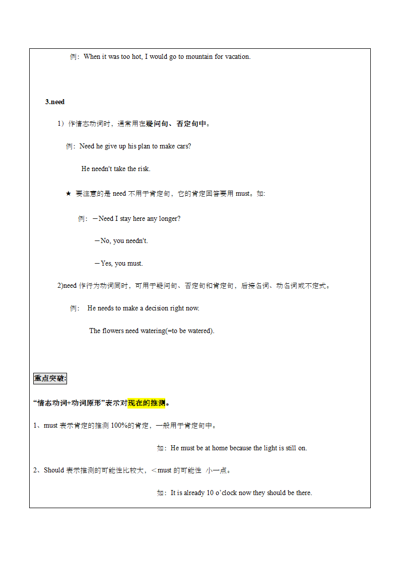 牛津译林版英语九年级上情态动词知识点讲解及专项练习（含部分答案）.doc第7页