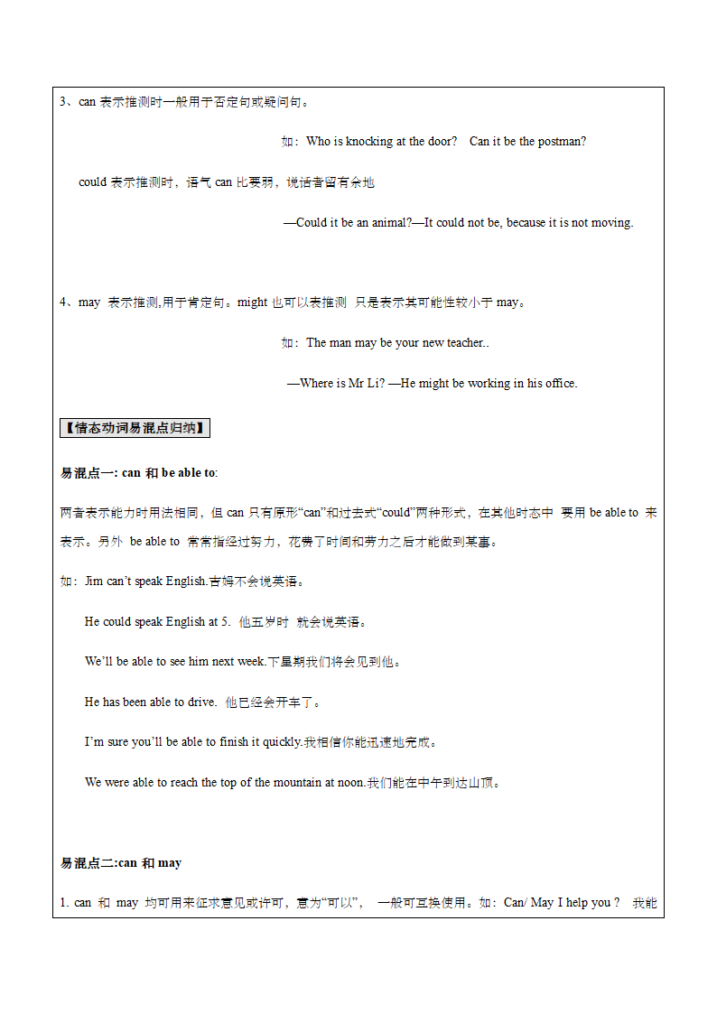 牛津译林版英语九年级上情态动词知识点讲解及专项练习（含部分答案）.doc第8页