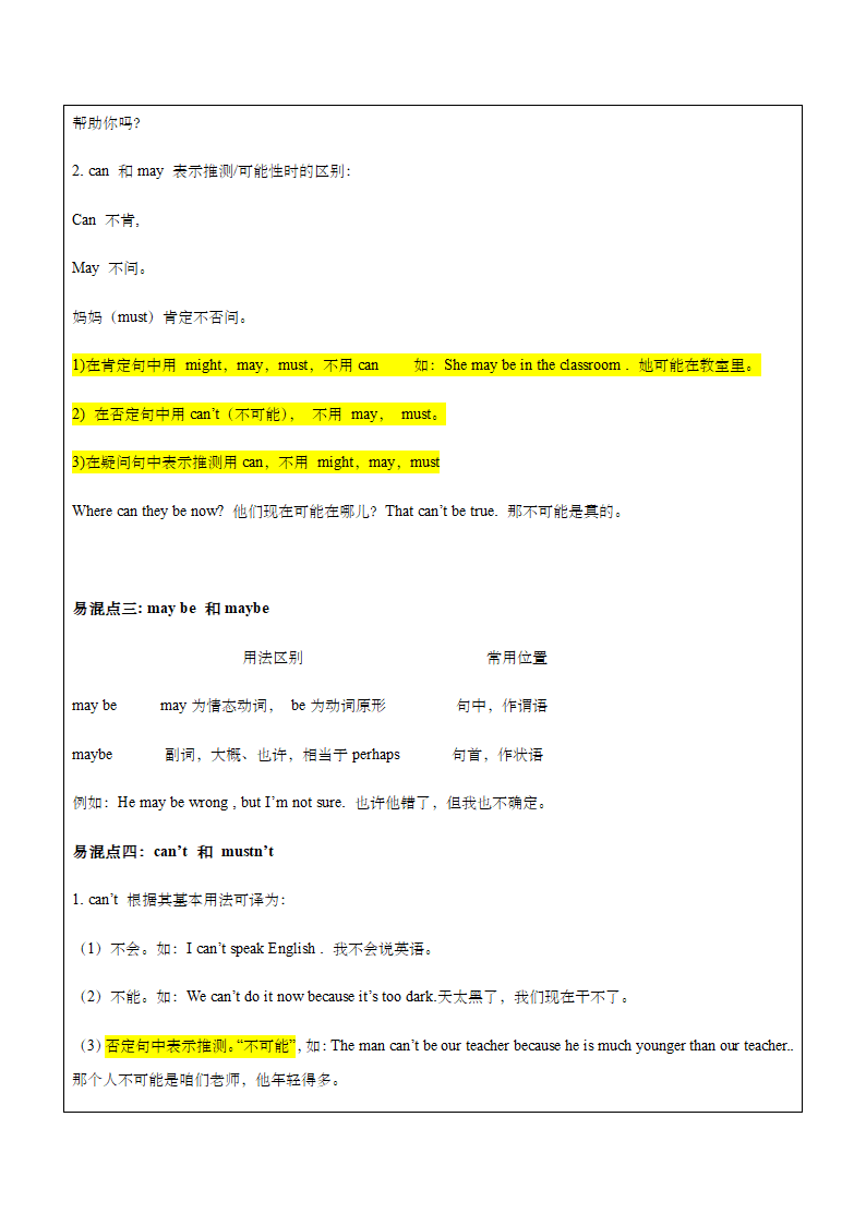 牛津译林版英语九年级上情态动词知识点讲解及专项练习（含部分答案）.doc第9页