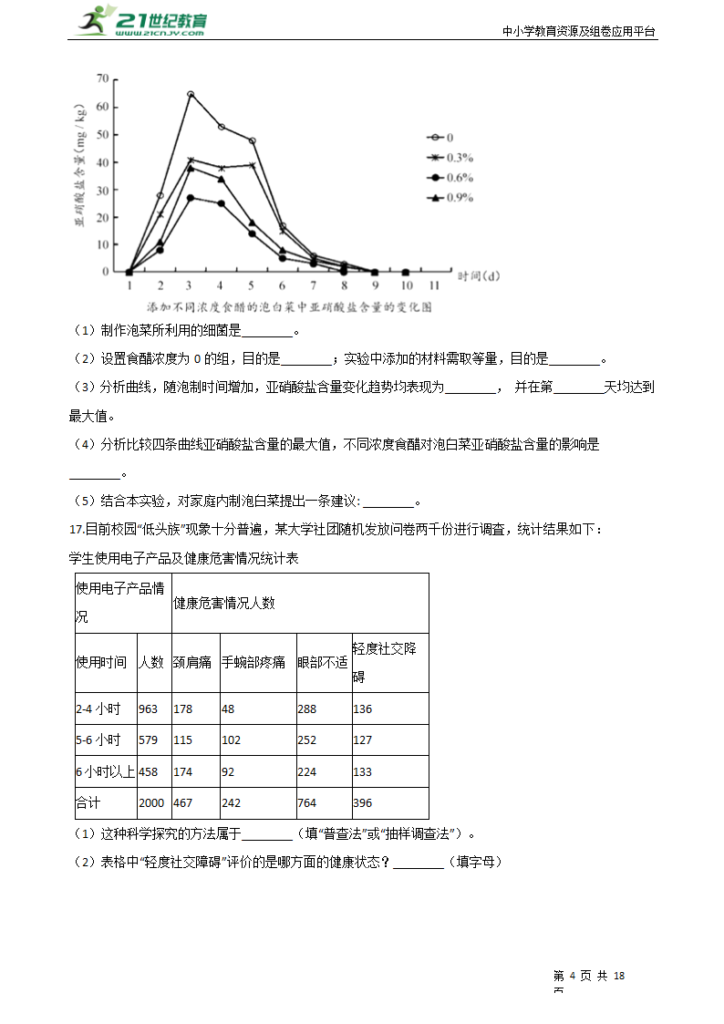 生物中考复习第二轮--生物技术及科学探究 测试卷（含答案）.doc第4页