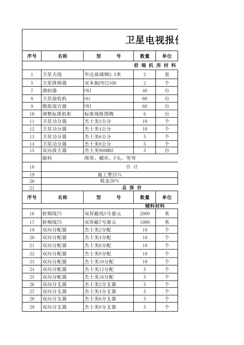 卫星电视报价第1页