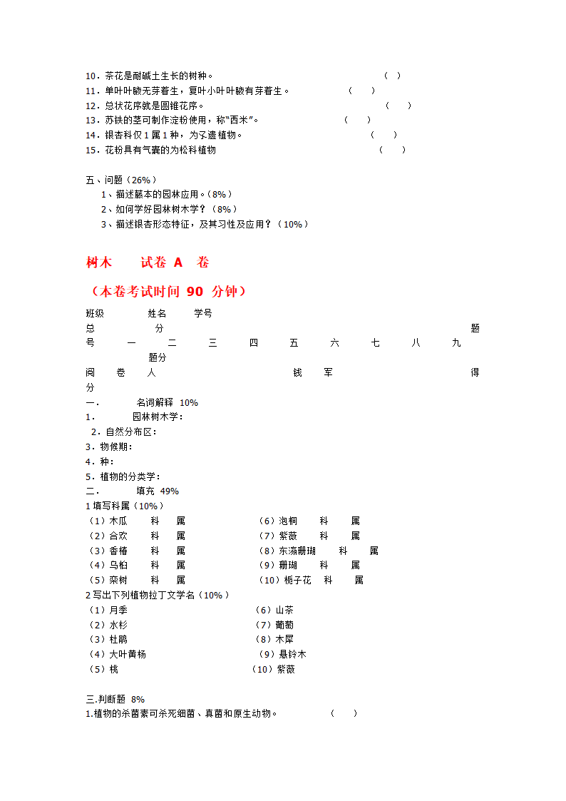 园林树木学试题第7页