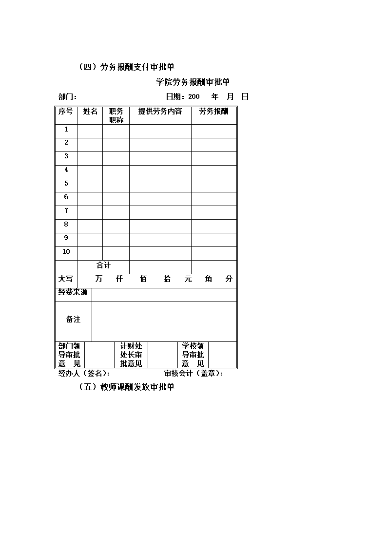 财务报销表格第4页