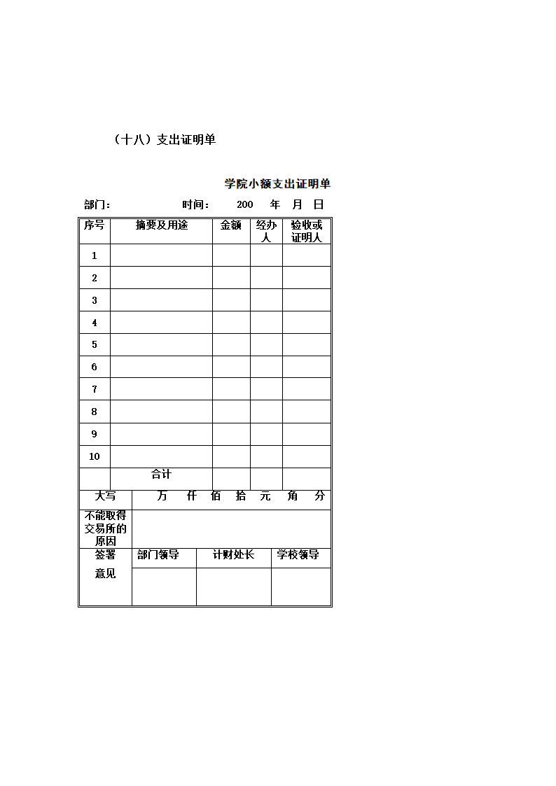 财务报销表格第18页