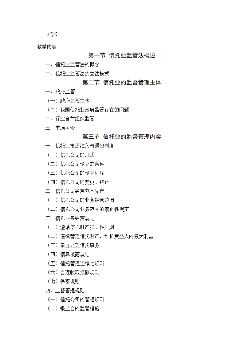 金融法规与金融监管 教学大纲第21页