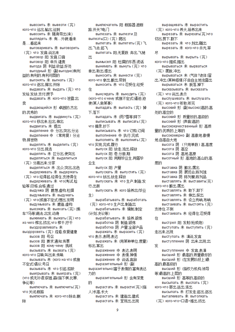 俄语考研词汇第9页