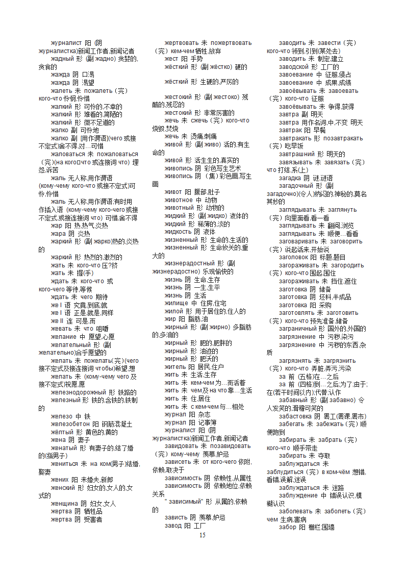 俄语考研词汇第15页