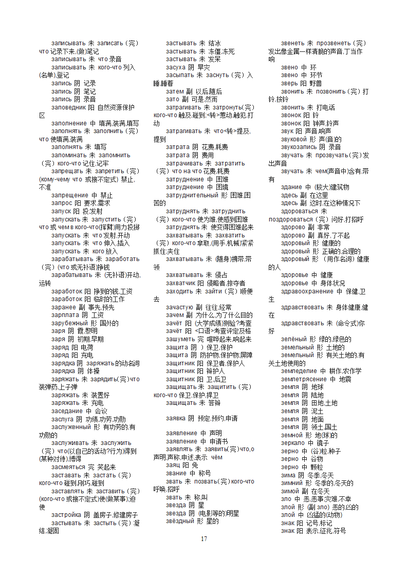 俄语考研词汇第17页