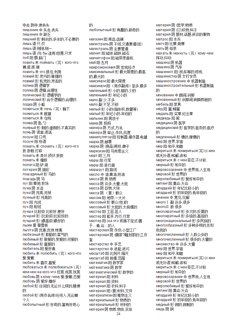 俄语考研词汇第24页