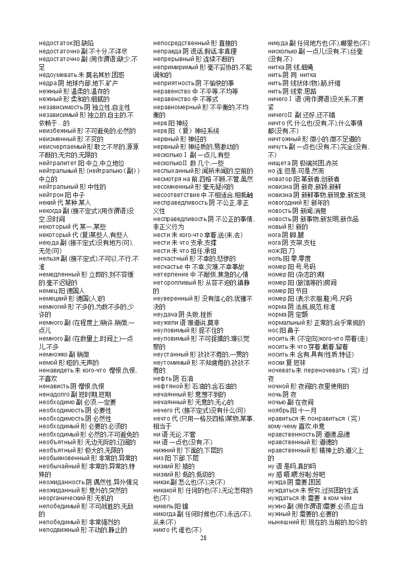 俄语考研词汇第28页