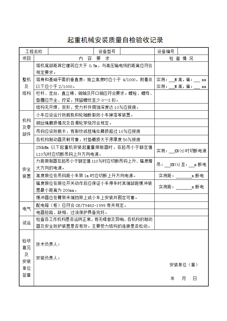 塔吊验收记录第7页