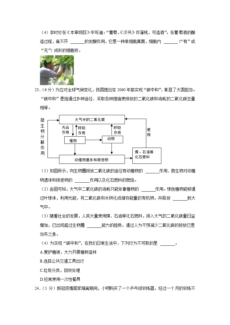 2022年重庆市初中生物结业考试试卷（word版 含答案）.doc第5页