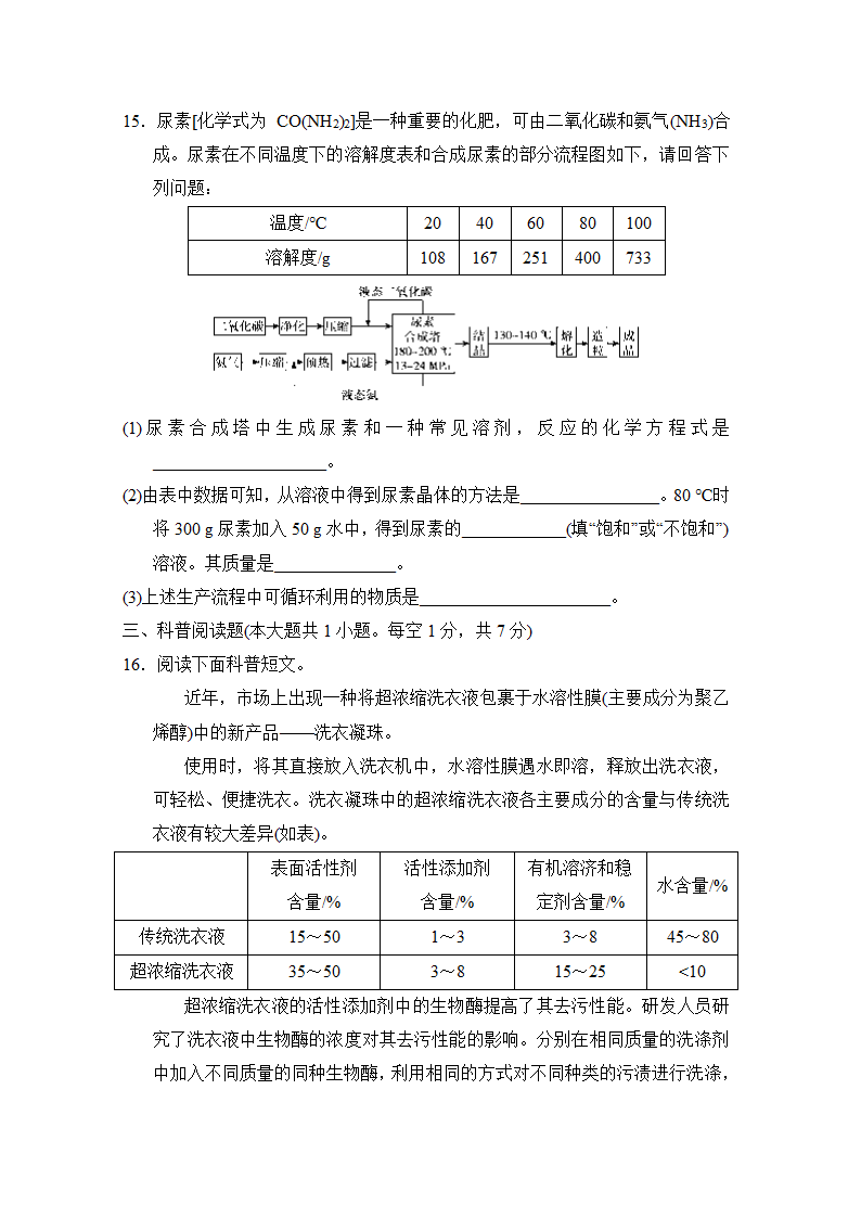 第九单元 溶液 达标测试卷   人教版九年级化学  （有答案）.doc第4页