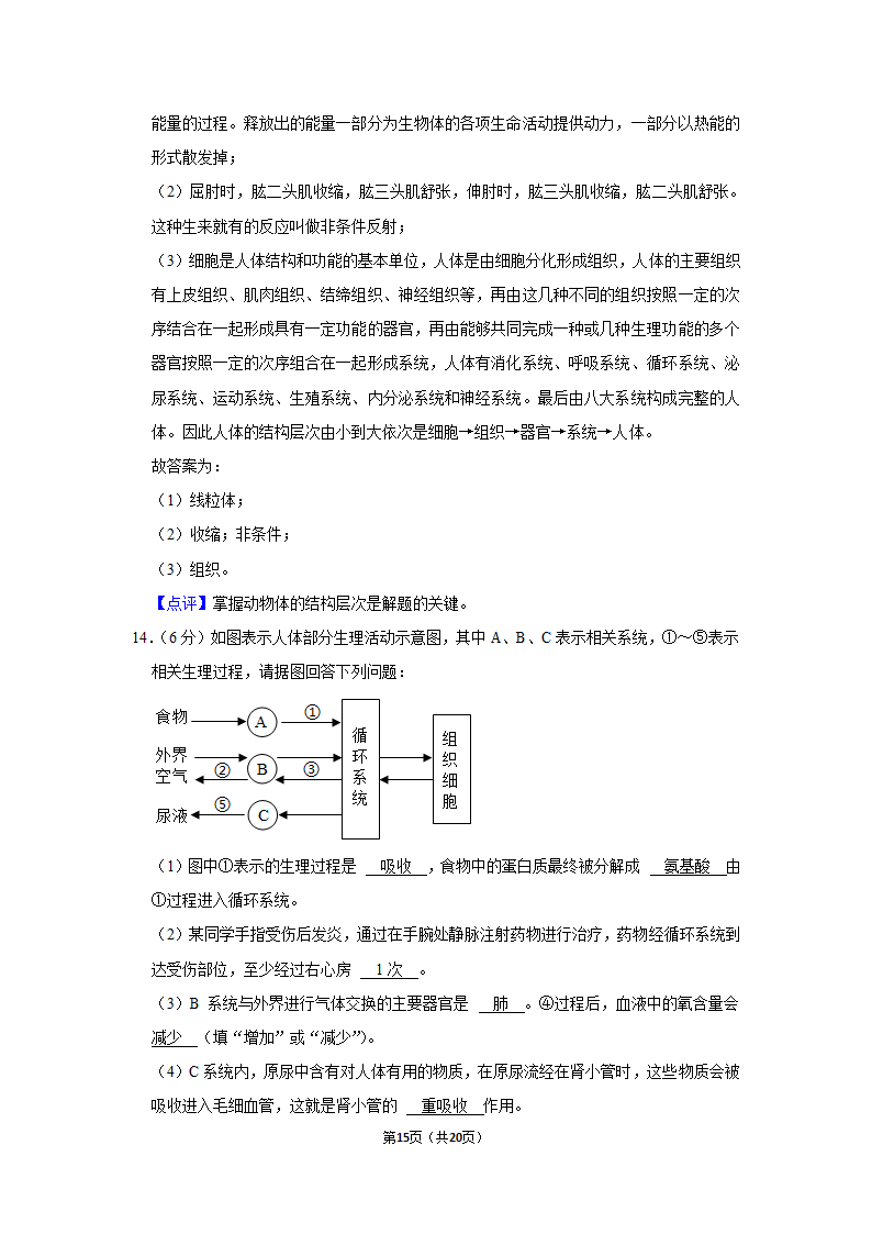 湖南省永州市2021年中考生物试卷（word版，含解析）.doc第15页