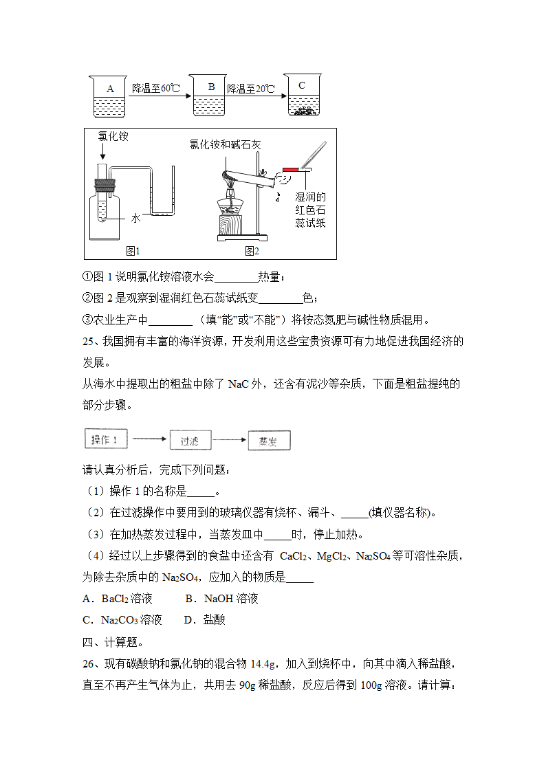 2023年中考人教化学第11单元 盐 化肥一轮夯基题附答案.doc第6页