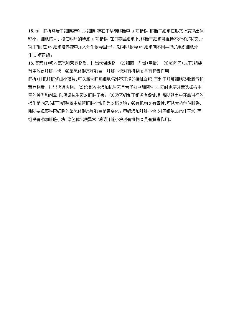 高中生物  2.2.1动物细胞培养课后习题（word版含解析）.doc第8页