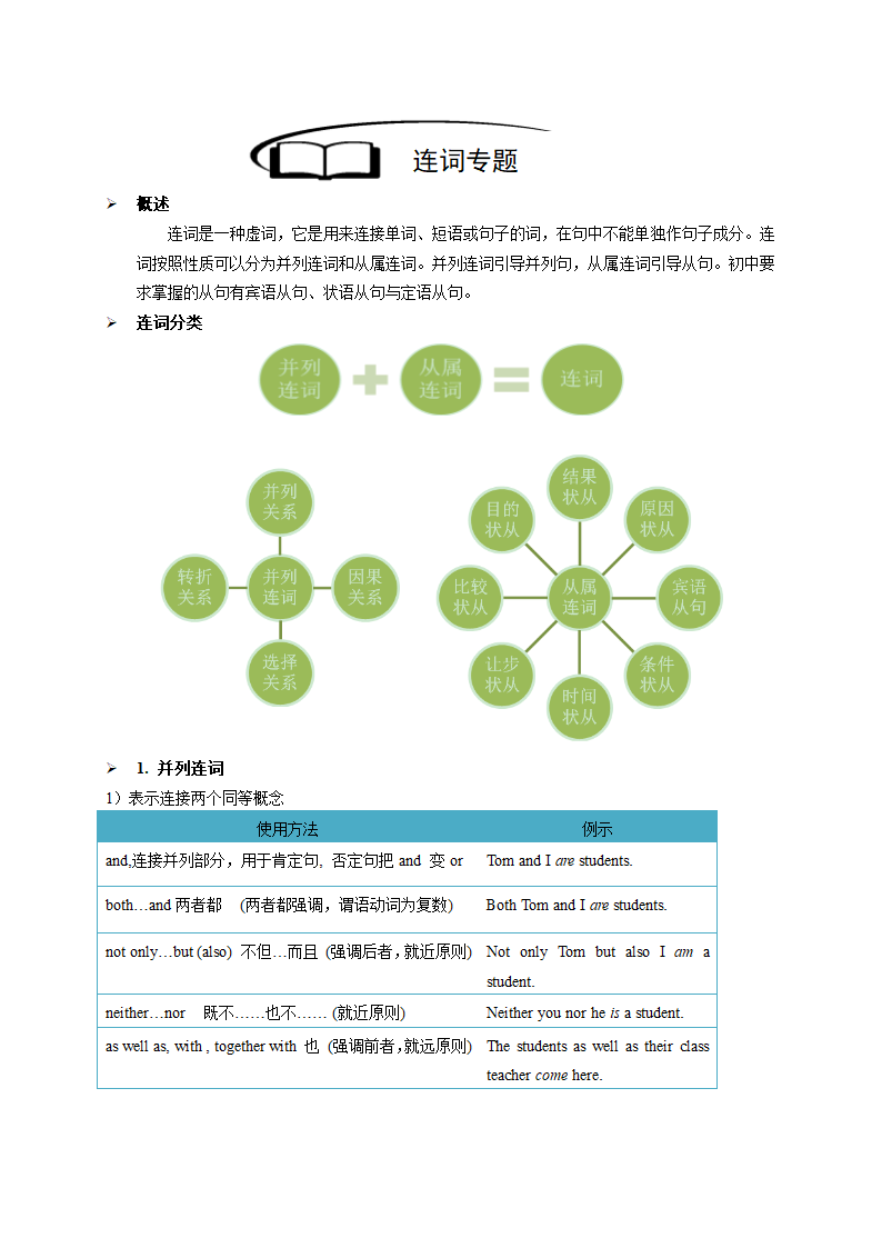 2024年中考英语复习连词专题讲义.doc第1页