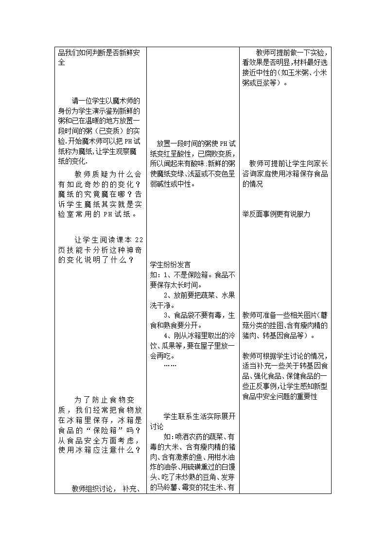 冀教版7下生物 1.4食品安全  教案.doc第3页