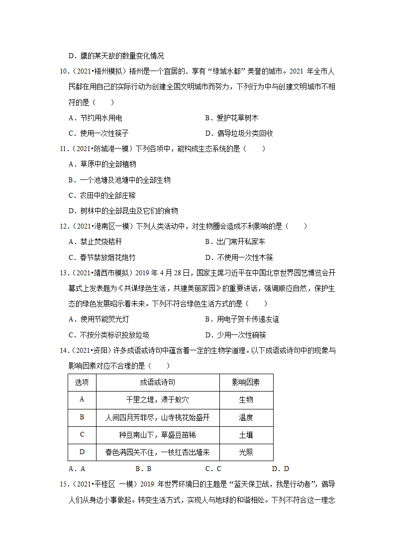 2022年广西中考生物二轮专题练2-生物与环境（word版含解析）.doc第3页