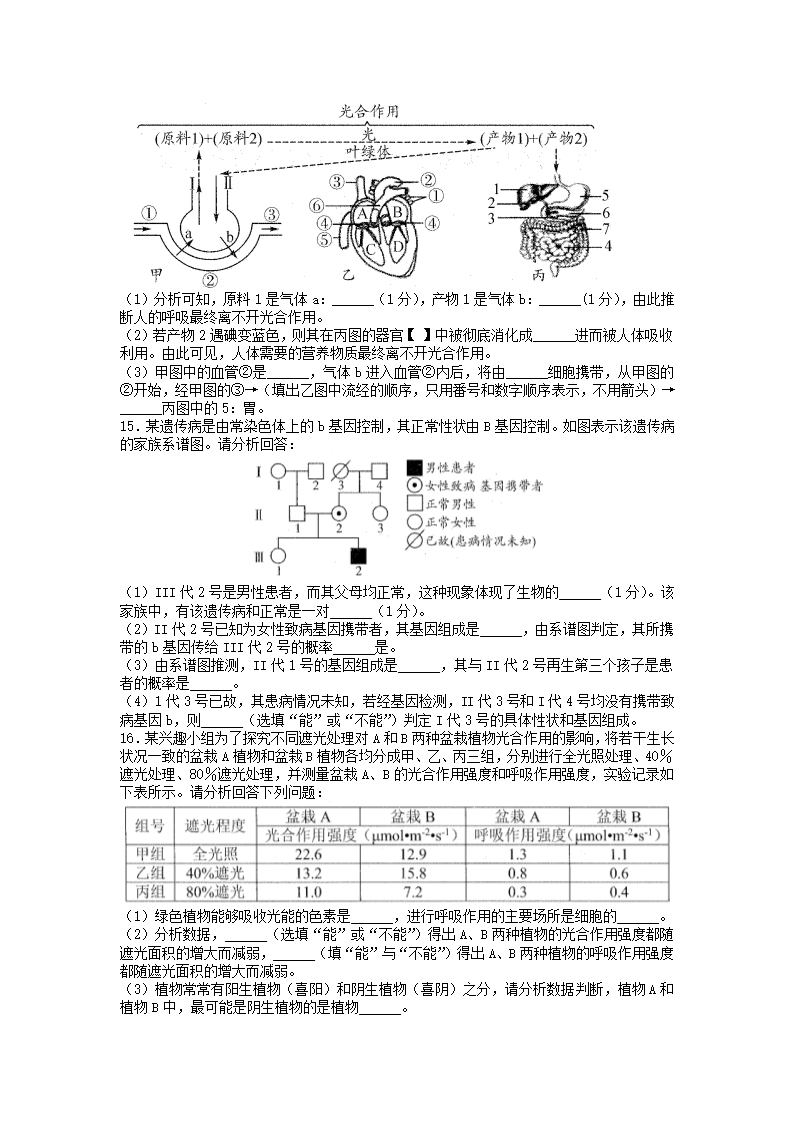 2023年四川省南充市嘉陵区二模生物试题（含答案）.doc第4页