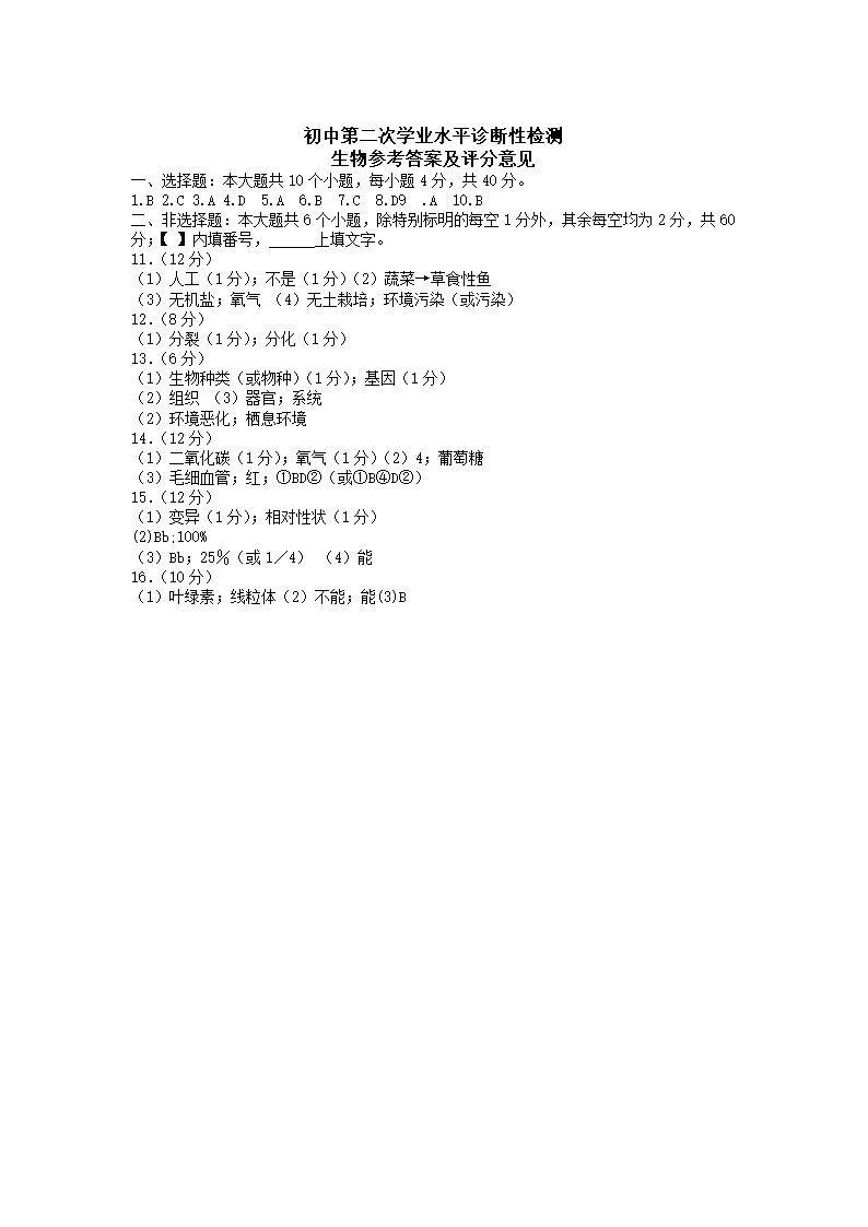 2023年四川省南充市嘉陵区二模生物试题（含答案）.doc第5页