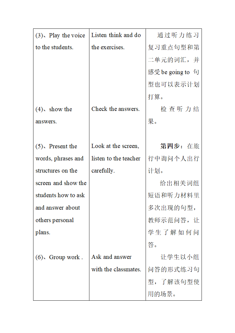 人教新起点小学英语四下 Revision1 表格式教案.doc第7页