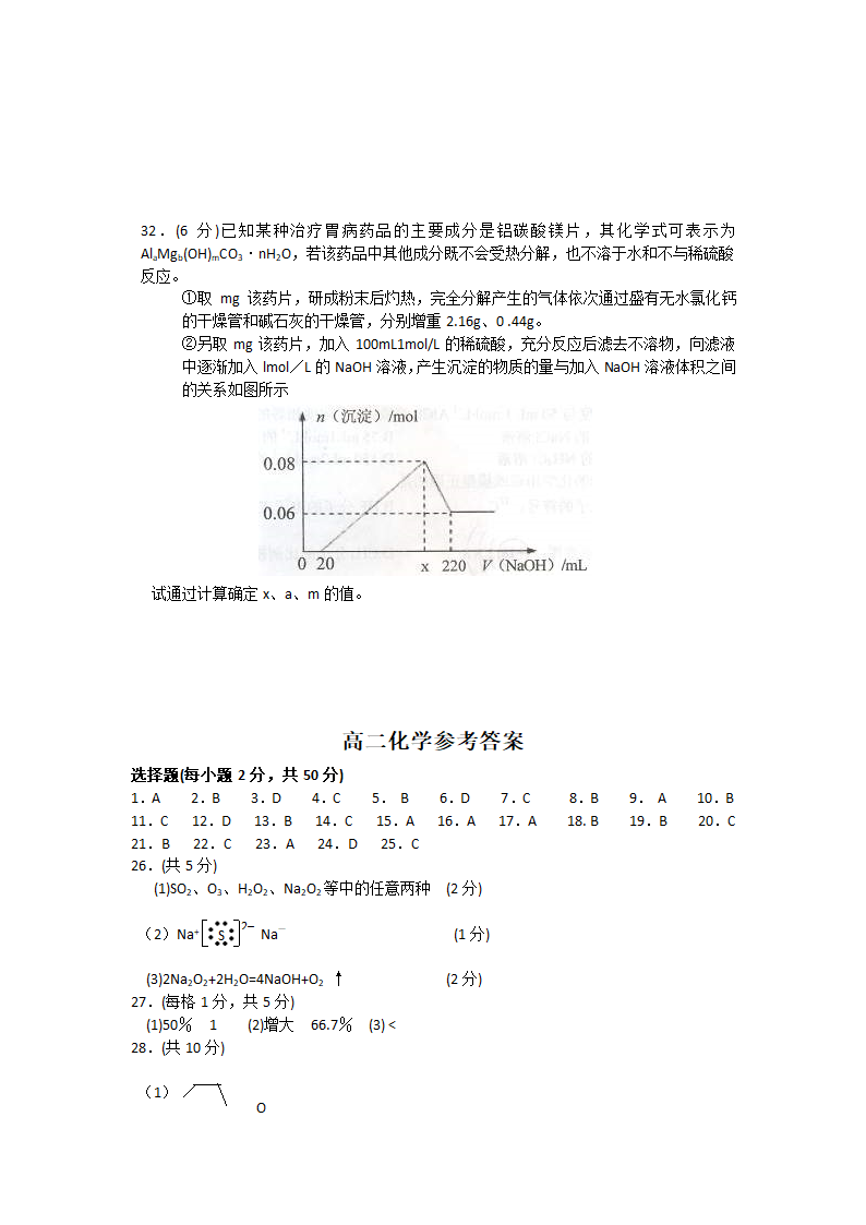 高二化学上册期末考试试题(浙江省杭州市上城区).doc第6页