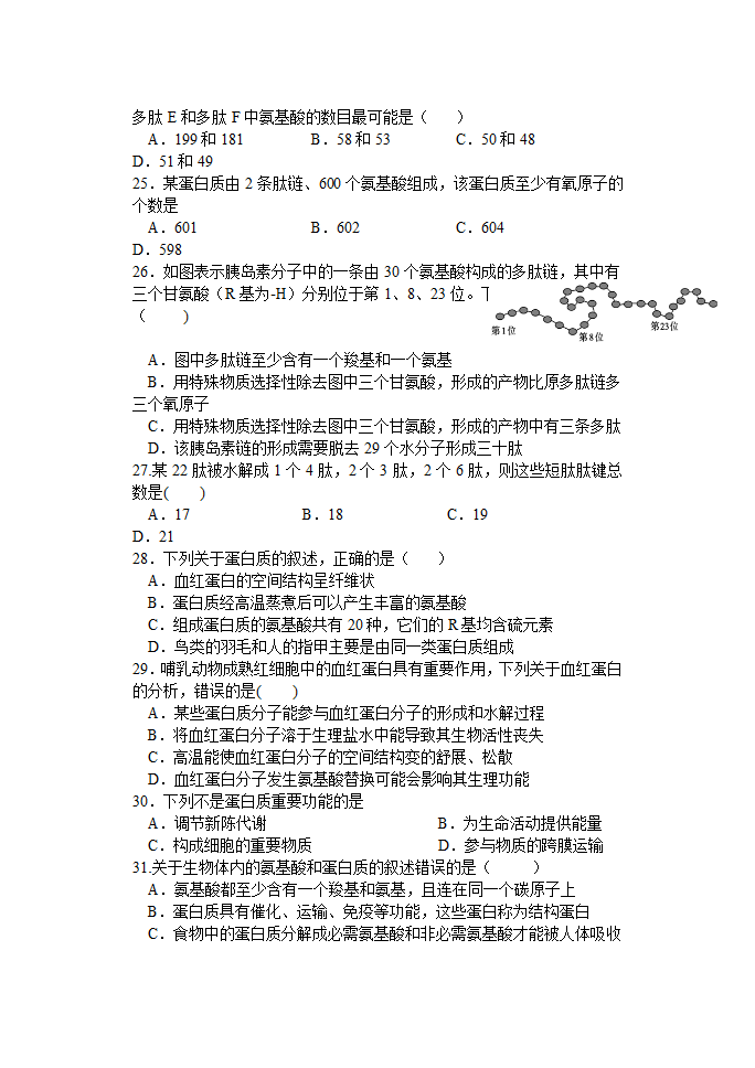 2023届高三一轮复习生物：蛋白质练习题（含答案）.doc第5页