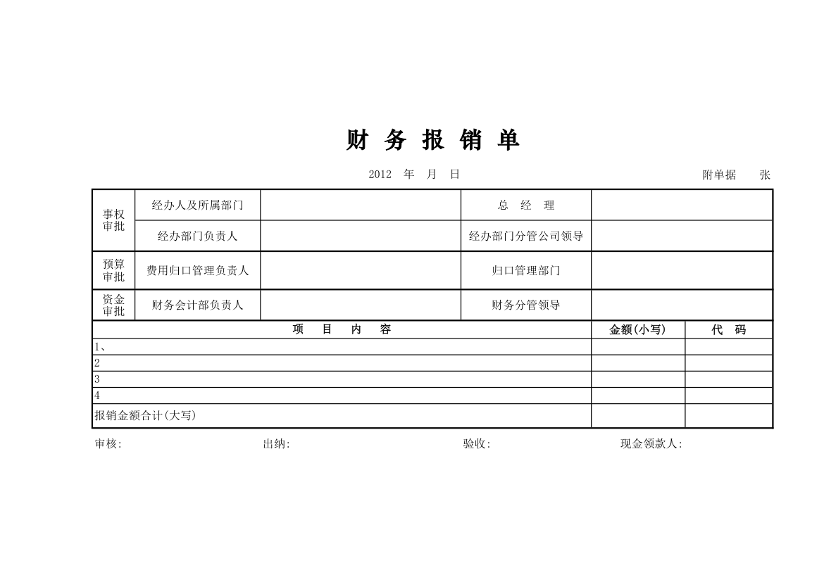 财务报销单第1页