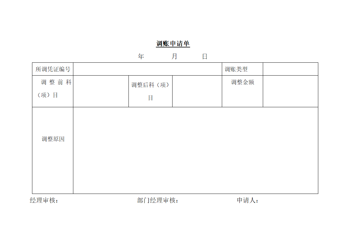 调账申请单1