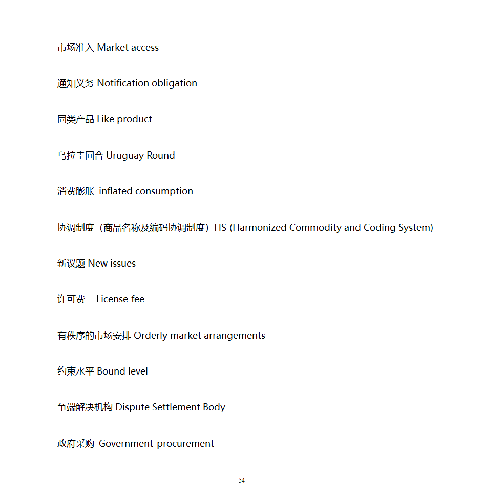 口译笔译分类词汇(07)--世贸组织词汇第12页