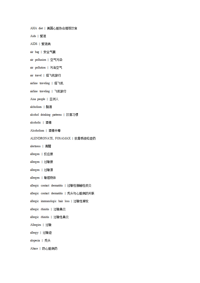 口译词汇之健康词汇第6页