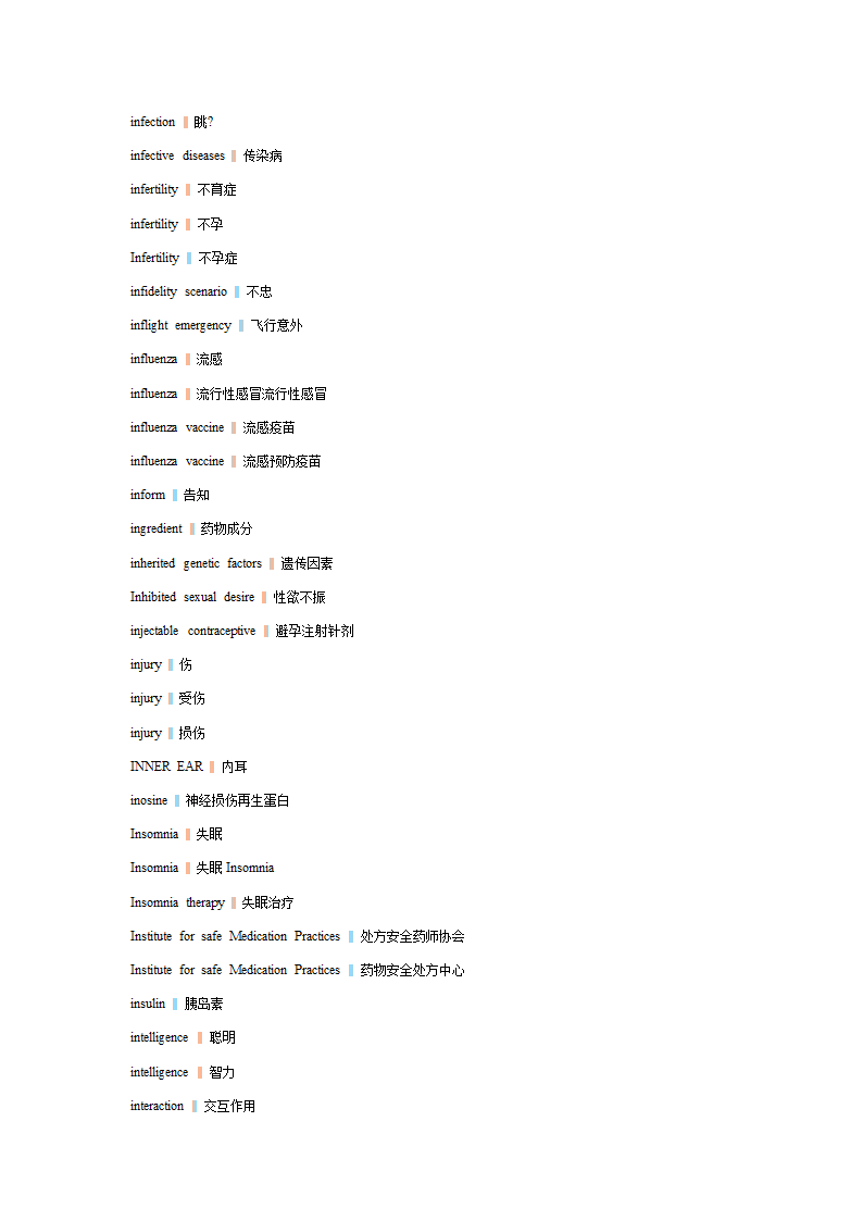 口译词汇之健康词汇第13页
