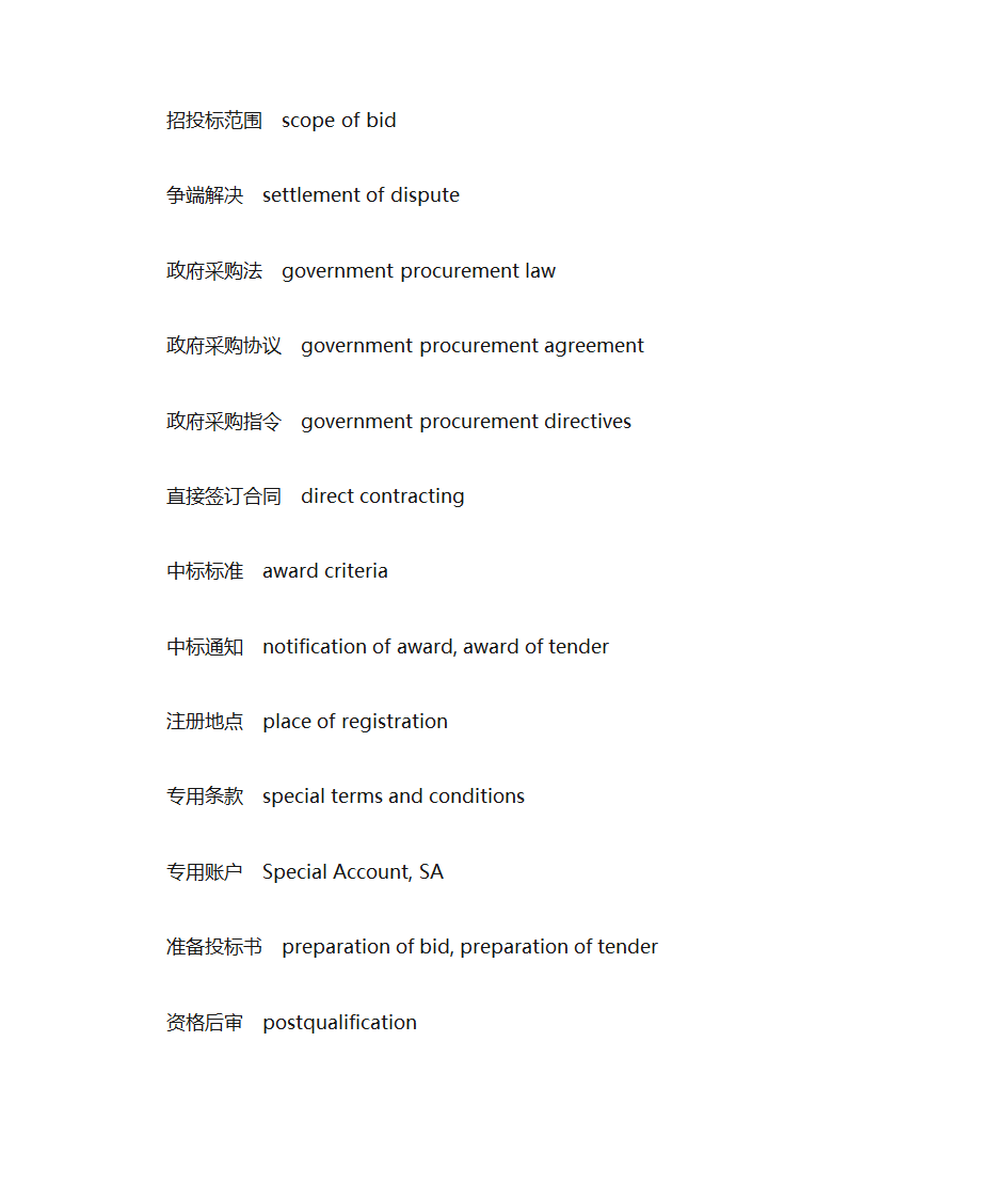 投标英语词汇第15页