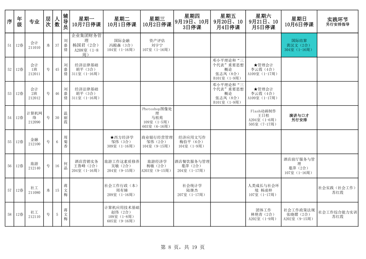 电大课程表第8页