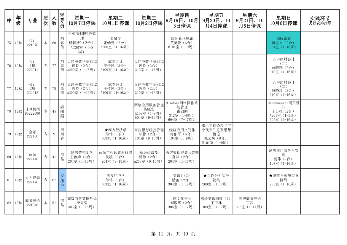 电大课程表第11页