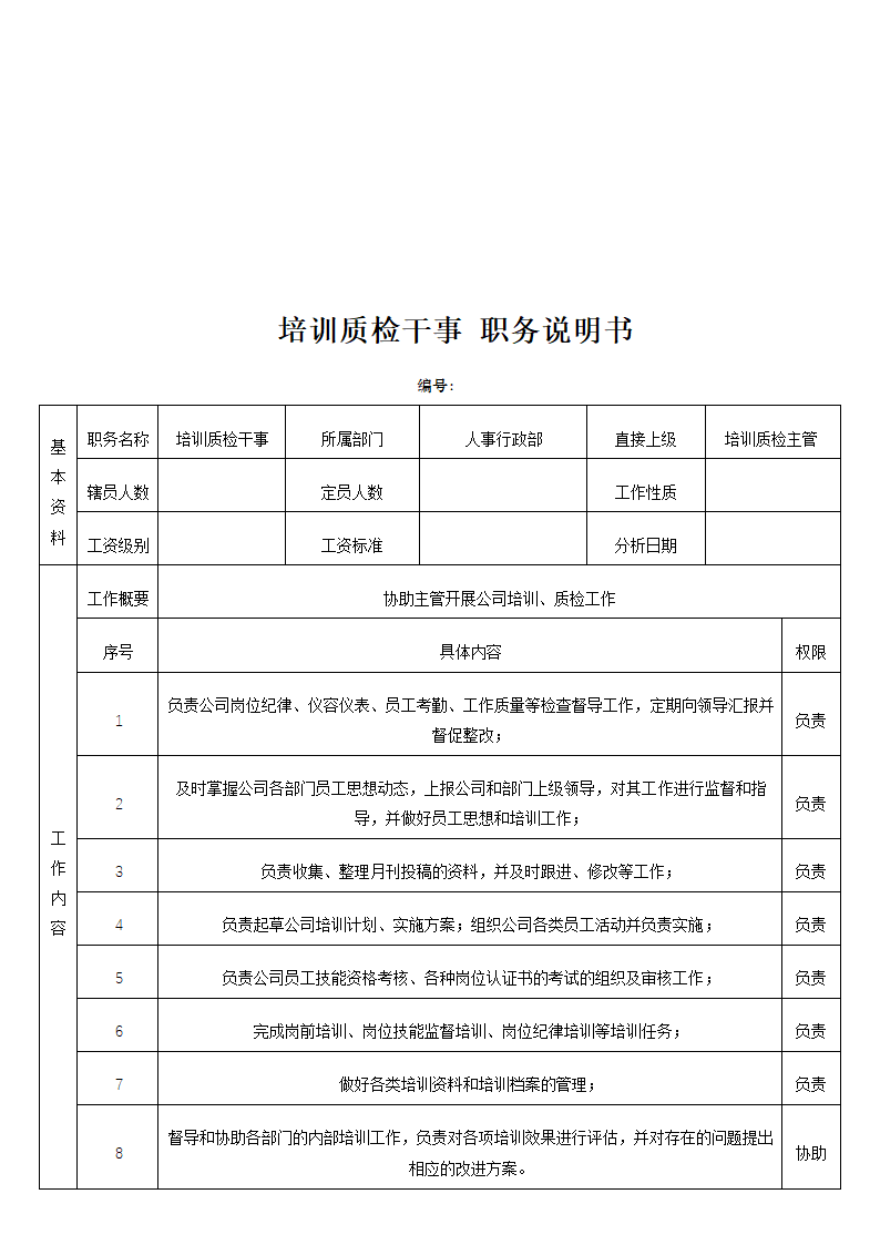 购物中心人事行政部岗位说明书.doc第14页