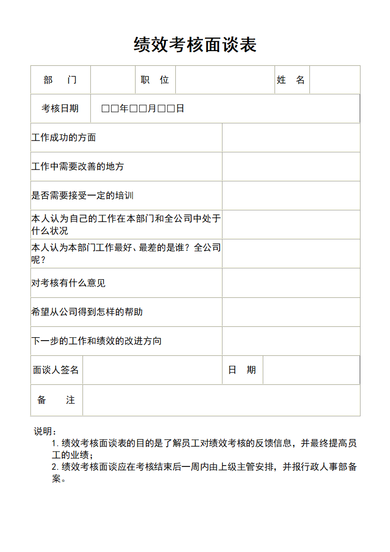 绩效考核面谈表.doc第1页