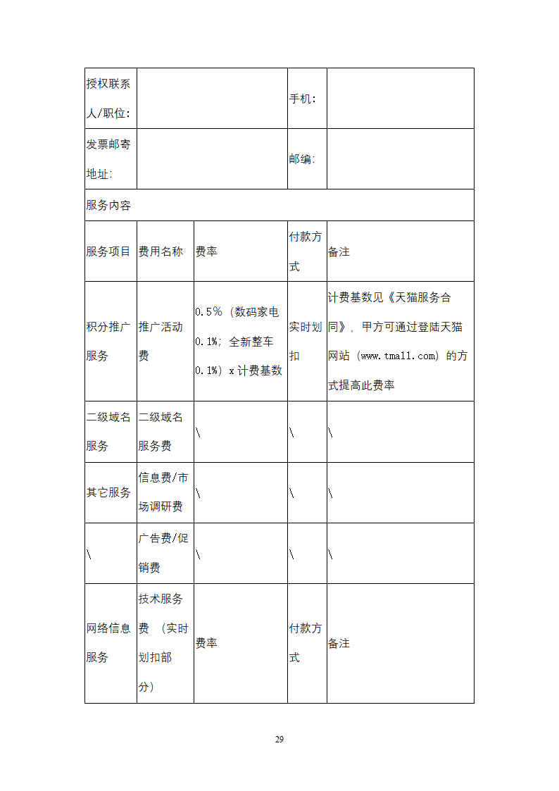 天猫入驻服务合同协议书范本.doc第29页