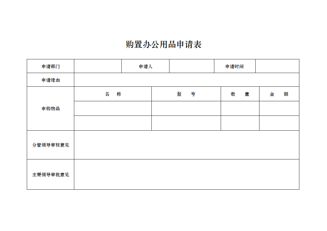 购置办公用品申请表第1页