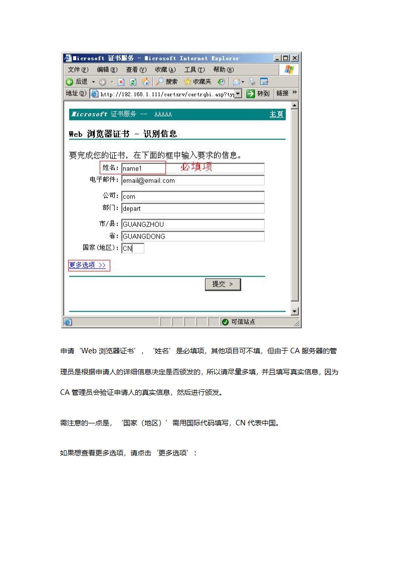 Windows CA 证书服务器配置(二) —— 申请数字证书第3页