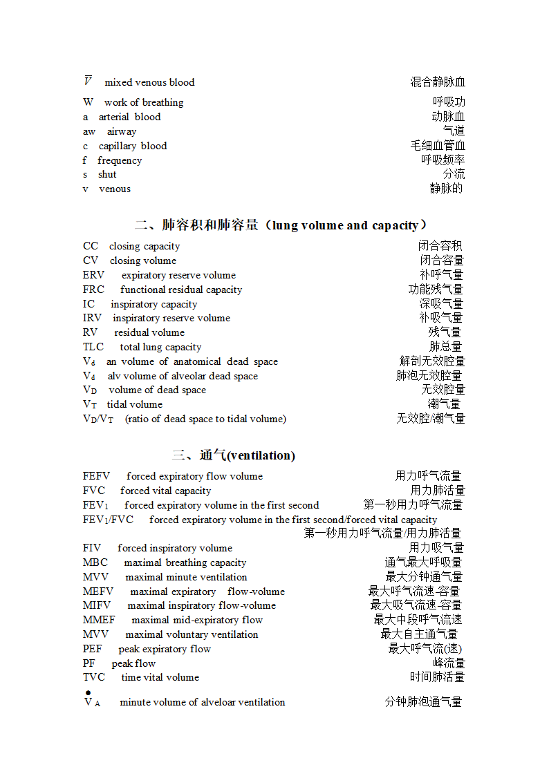 呼吸机相关词汇第4页