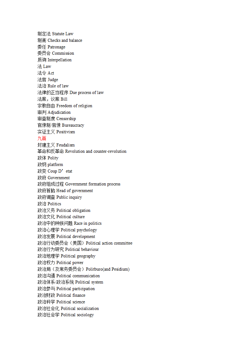 政治学专业词汇第4页