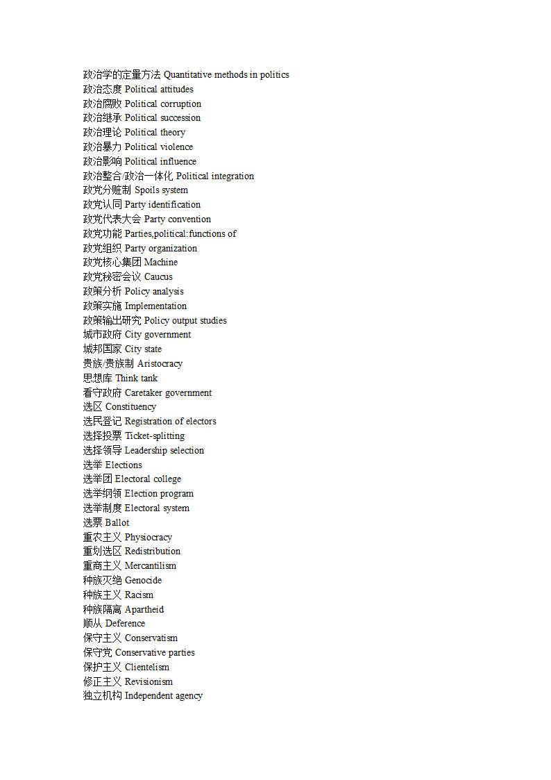 政治学专业词汇第5页