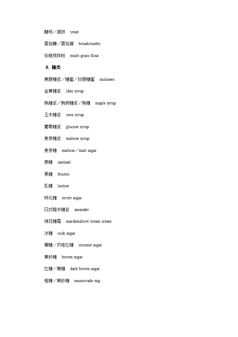 食品英语词汇第15页