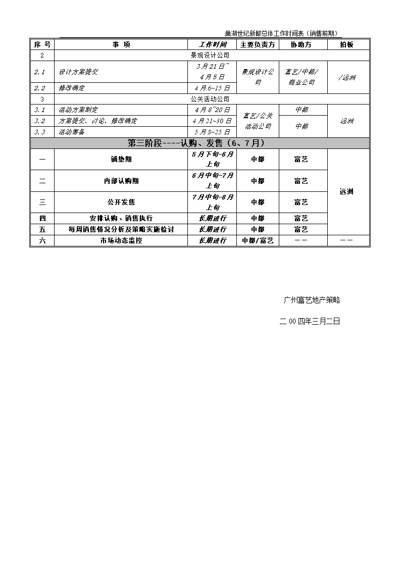 工作总体时间表第4页