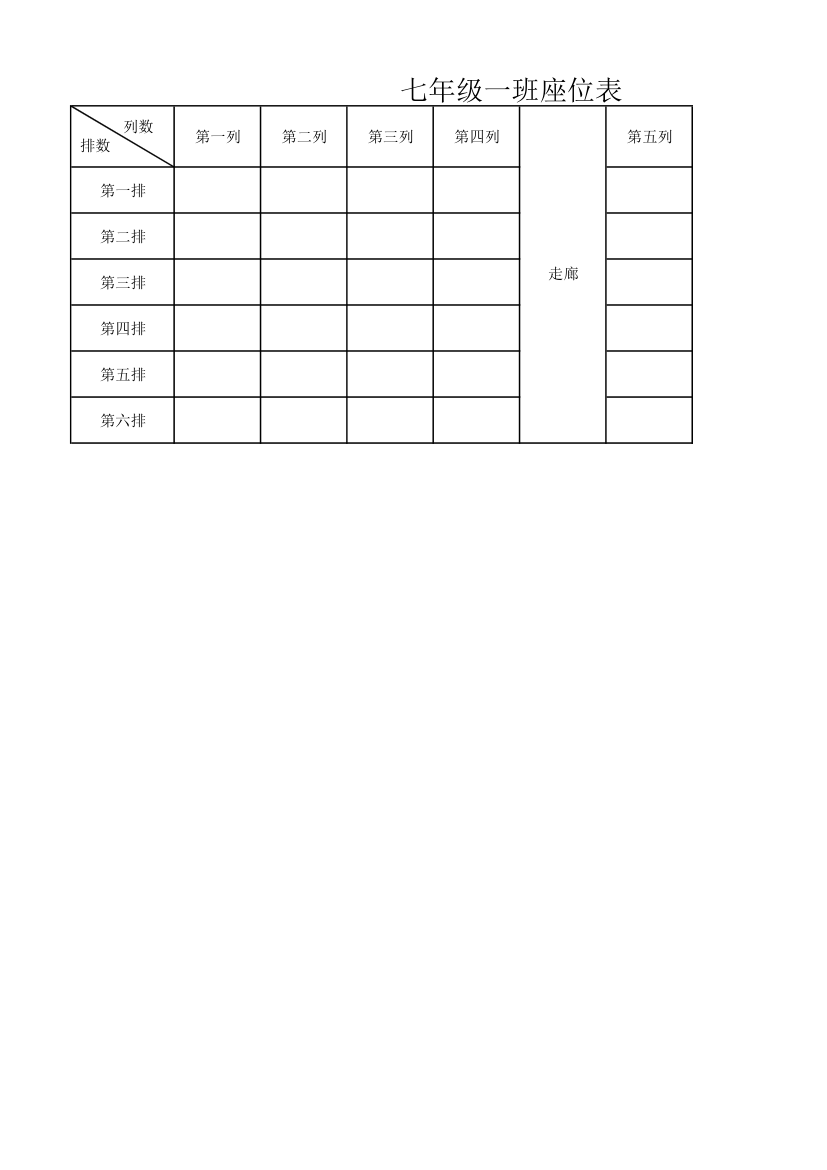 七年级座位表第1页