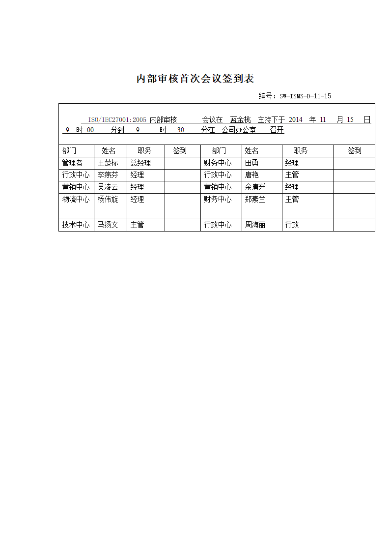 首末次会议签到表—首次会议