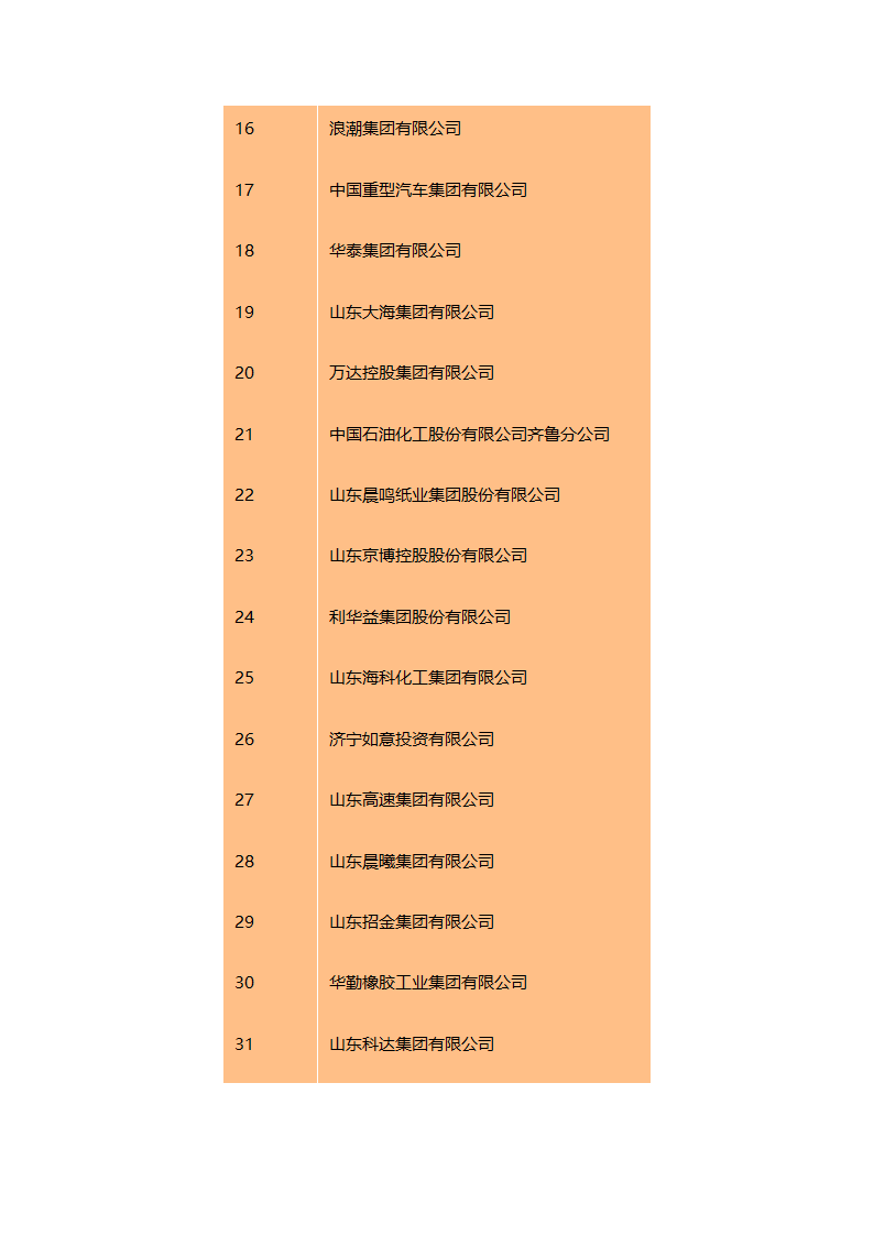 2016山东百强企业名单 山东企业排行榜第2页