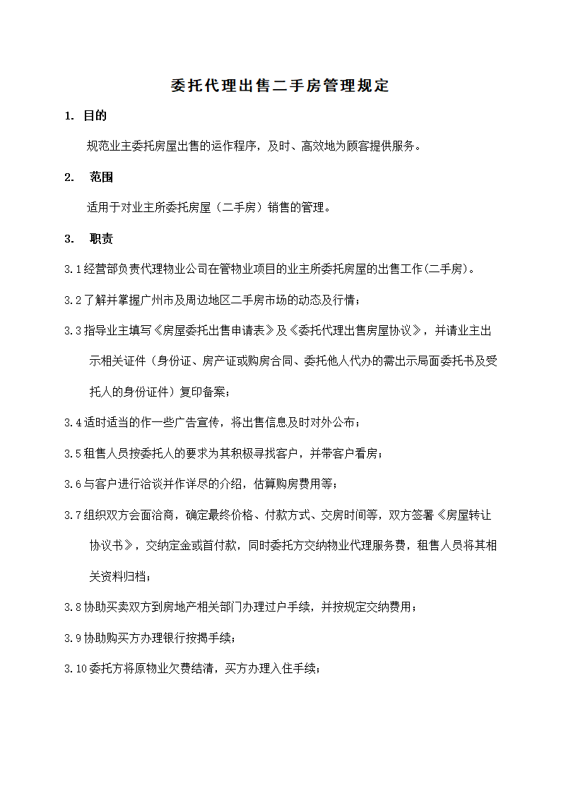 委托代理出售二手房管理规定.docx